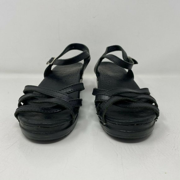 Dansko Womens Black Strappy Sandals Wedge 8.5 - Picture 3 of 8